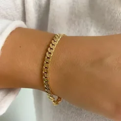 BNH panserarmbånd i forgyldt sølv 21 cm x 5,4 mm