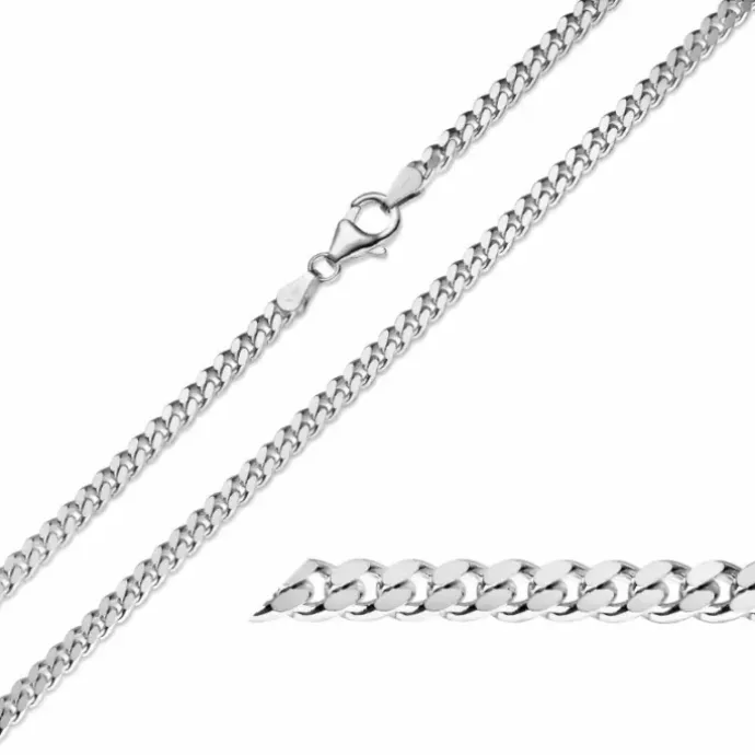 BNH panserarmbånd i sølv 17 cm x 4,0 mm
