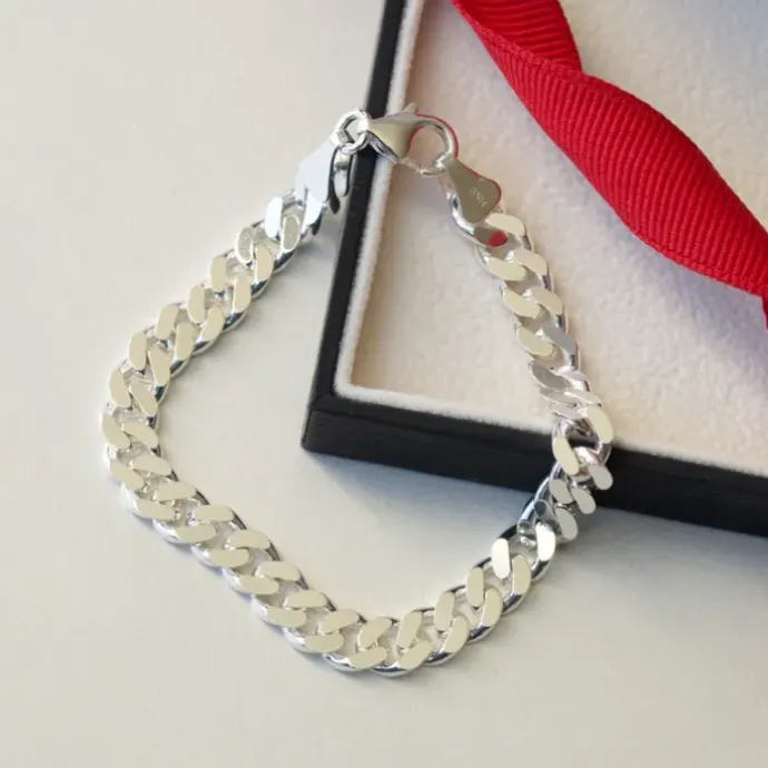 BNH panserarmbånd i sølv 18,5 cm x 6,6 mm