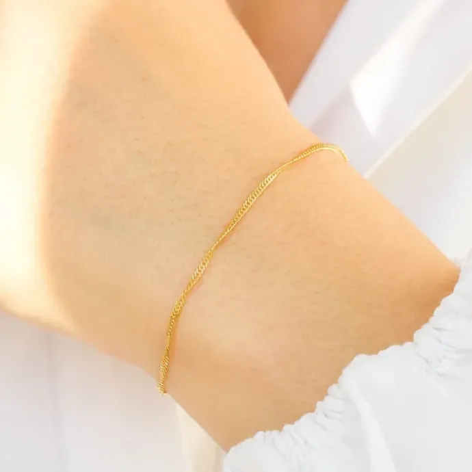 BNH singaporearmbånd i 8 karat guld 17 cm x 1,5 mm