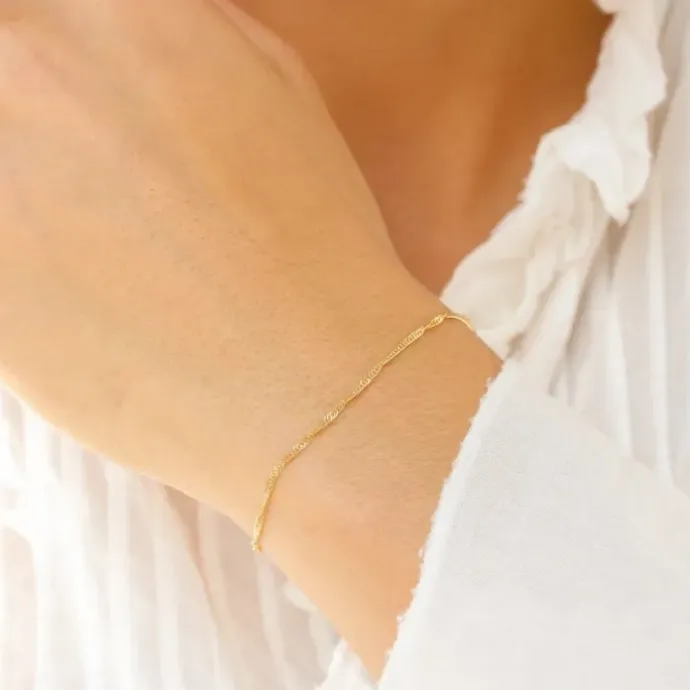 BNH singaporearmbånd i 8 karat guld 17 cm x 1,5 mm