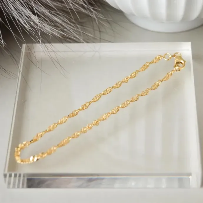 BNH singaporearmbånd i 14 karat guld 21,0 cm x 2,3 mm