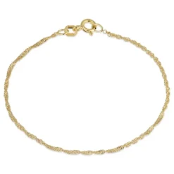 BNH singaporearmbånd i forgyldt sølv 21 cm x 1,5 mm