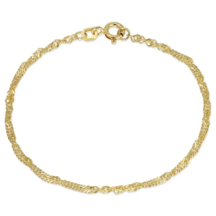 BNH singaporearmbånd i forgyldt sølv 17 cm x 2,3 mm