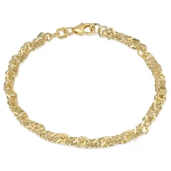 BNH singaporearmbånd i forgyldt sølv 18,5 cm x 3,5 mm