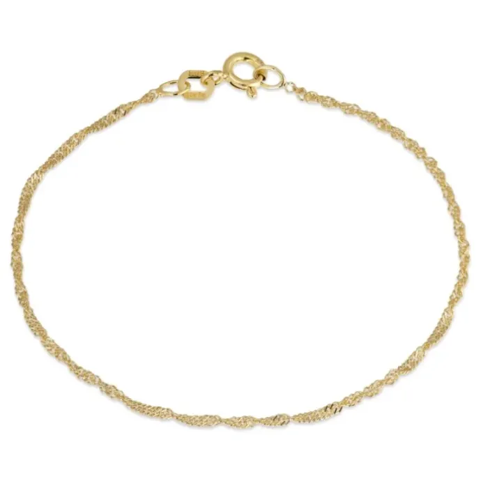 BNH singaporearmbånd i forgyldt sølv 17 cm x 1,5 mm