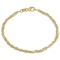 BNH singaporearmbånd i forgyldt sølv 17 cm x 2,9 mm