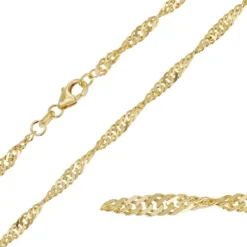 BNH singaporehalskæde i forgyldt sølv 45 cm x 2,9 mm