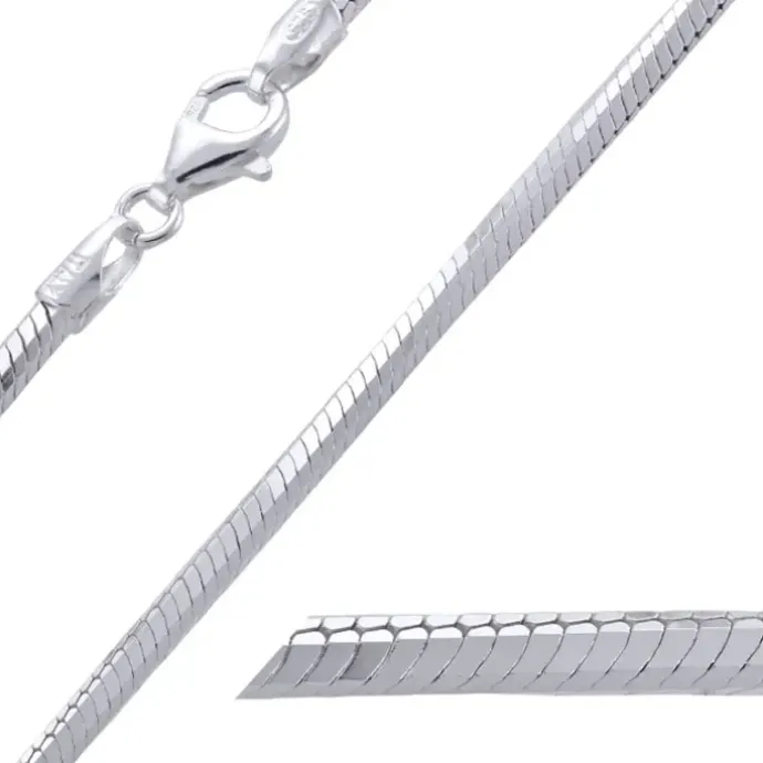 BNH slangearmbånd i sølv 18,5 cm x 3,2 mm