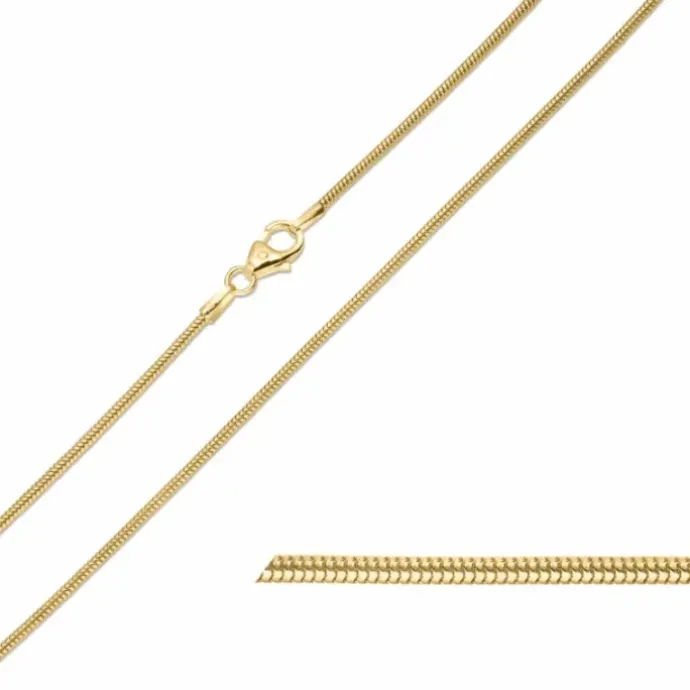 BNH slangekæde i 14 karat guld 45 cm x 1,2 mm