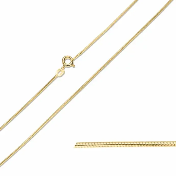BNH slangekæde i 8 karat guld 50 cm x 0,9 mm