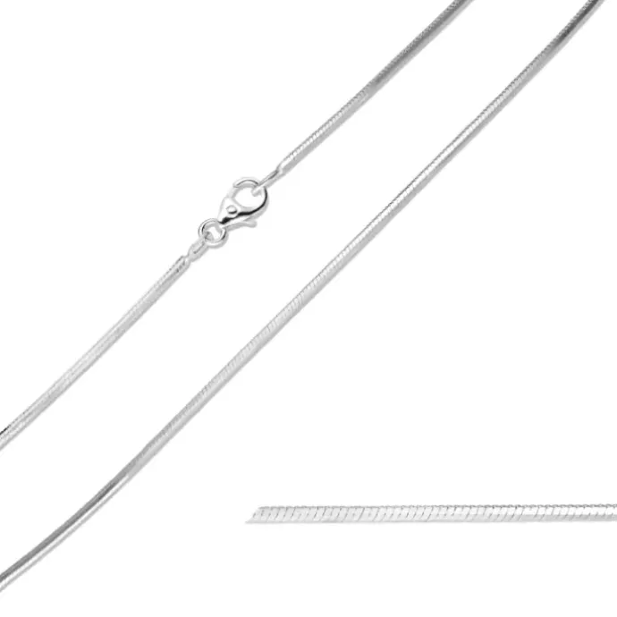 BNH slangekæde i 14 karat hvidguld 42 cm x 1,3 mm