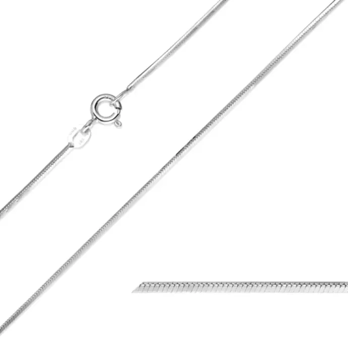 BNH slangekæde i 14 karat hvidguld 60 cm x 1,0 mm