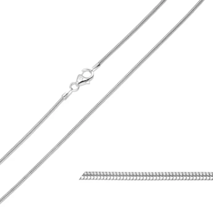BNH slangekæde i 14 karat hvidguld 45 cm x 1,2 mm