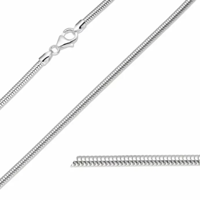 BNH slangekæde i sølv 45 cm x 2,4 mm