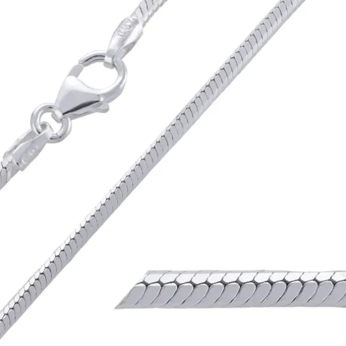 BNH slangekæde i sølv 60 cm x 1,2 mm
