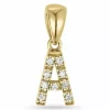 Bogstav A diamant vedhæng i 9 karat guld 0,05 ct