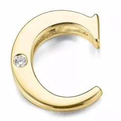 Bogstav c diamant vedhæng i 9 karat guld 0,01 ct