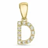 Bogstav D diamant vedhæng i 9 karat guld 0,072 ct