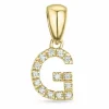 Bogstav G diamant vedhæng i 9 karat guld 0,074 ct