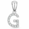 Bogstav G diamant vedhæng i 9 karat hvidguld 0,074 ct