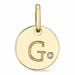 Bogstav G diamant vedhæng i 9 karat guld 0,01 ct
