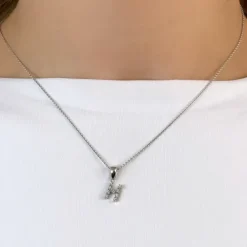Bogstav h diamant vedhæng i 9 karat hvidguld 0,05 ct