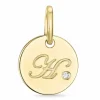 Bogstav H diamant vedhæng i 9 karat guld 0,01 ct