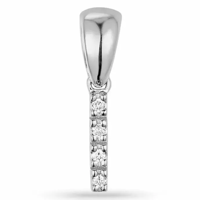 Bogstav i diamant vedhæng i 9 karat hvidguld 0,02 ct
