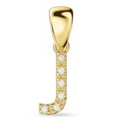 Bogstav J diamant vedhæng i 9 karat guld 0,04 ct