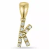Bogstav k diamant vedhæng i 9 karat guld 0,06 ct