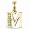 Bogstav m diamantvedhæng i 9 karat guld 0,02 ct