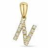 Bogstav N diamant vedhæng i 9 karat guld 0,088 ct