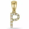 Bogstav p diamant vedhæng i 9 karat guld 0,06 ct