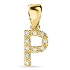 Bogstav P diamant vedhæng i 9 karat guld 0,06 ct