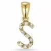 Bogstav s diamant vedhæng i 9 karat guld 0,05 ct