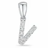 Bogstav V diamant vedhæng i 9 karat hvidguld 0,065 ct