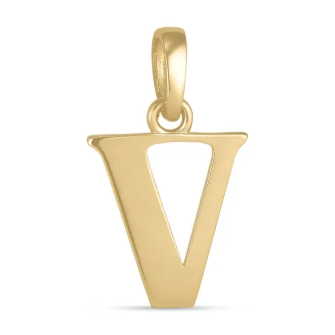 Bogstav V vedhæng i 9 karat guld