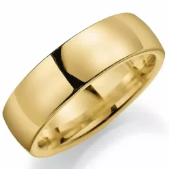 Bred 7 mm vielsesring i 9 karat guld