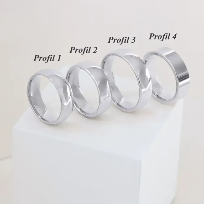 Bred 6 mm vielsesring i 9 karat hvidguld