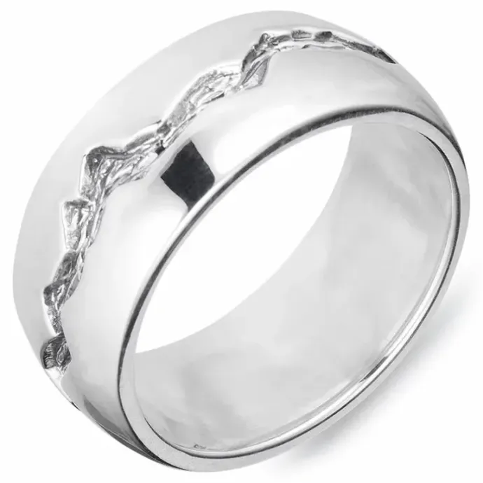 Bred Herrering i oxideret sterlingsølv