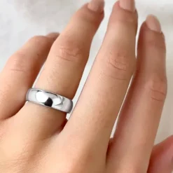 Bred sølv ring i sølv