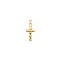 Bredt Jesus guld BNH kors i 14 karat guld