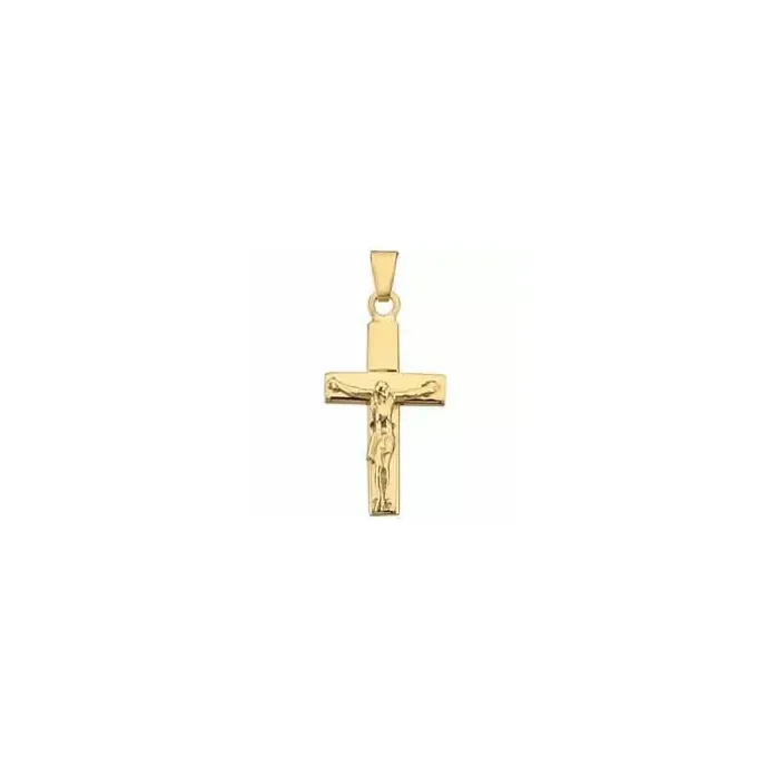 Bredt Jesus guld BNH kors i 8 karat guld