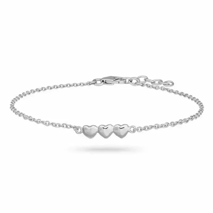 Børne Nordahl Andersen hjerte armbånd i rhodineret sølv