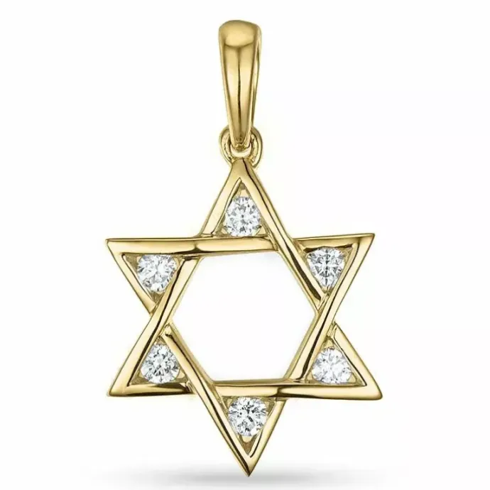 Davidstjerne diamantvedhæng i 14 karat guld.- og hvidguld 0,18 ct
