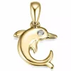 Delfin diamant vedhæng i 14 karat guld 0,01 ct