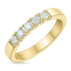 Diamant alliancering i 14 karat guld 5 x 0,07 ct