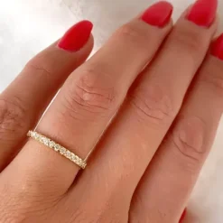 Diamant alliancering i 14 karat guld 0,24 ct