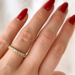 Diamant alliancering i 14 karat guld 0,48 ct